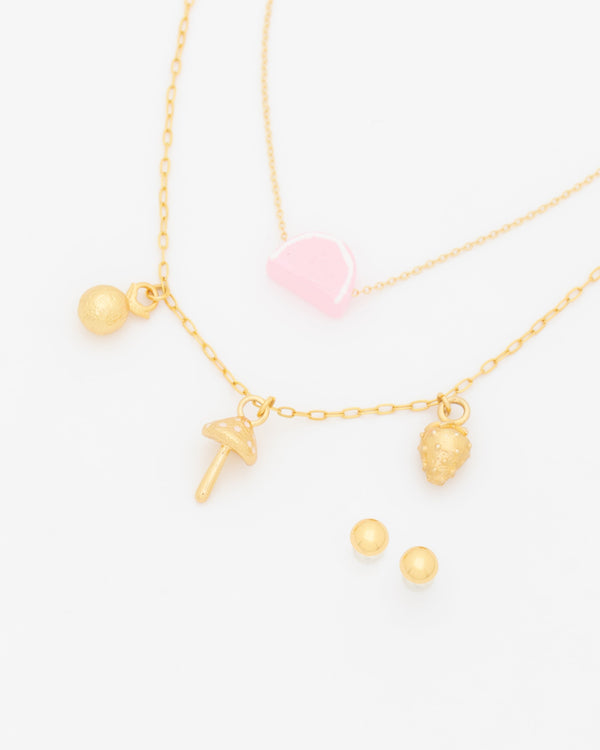 Set X2 Collares Frutas + Aretes