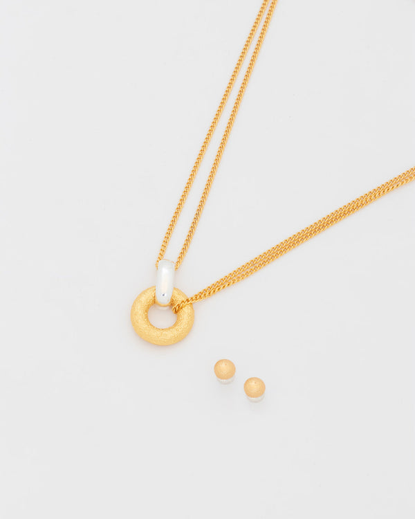 Collar Dona Bicolor + Aretes