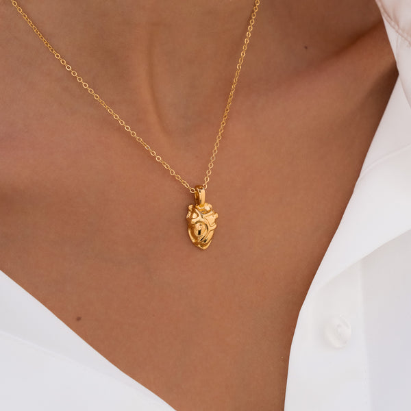 Cadena Corazón Anatómico + Aretes