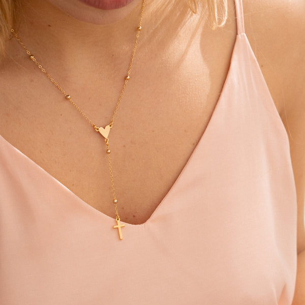 Cadena Rosario + aretes